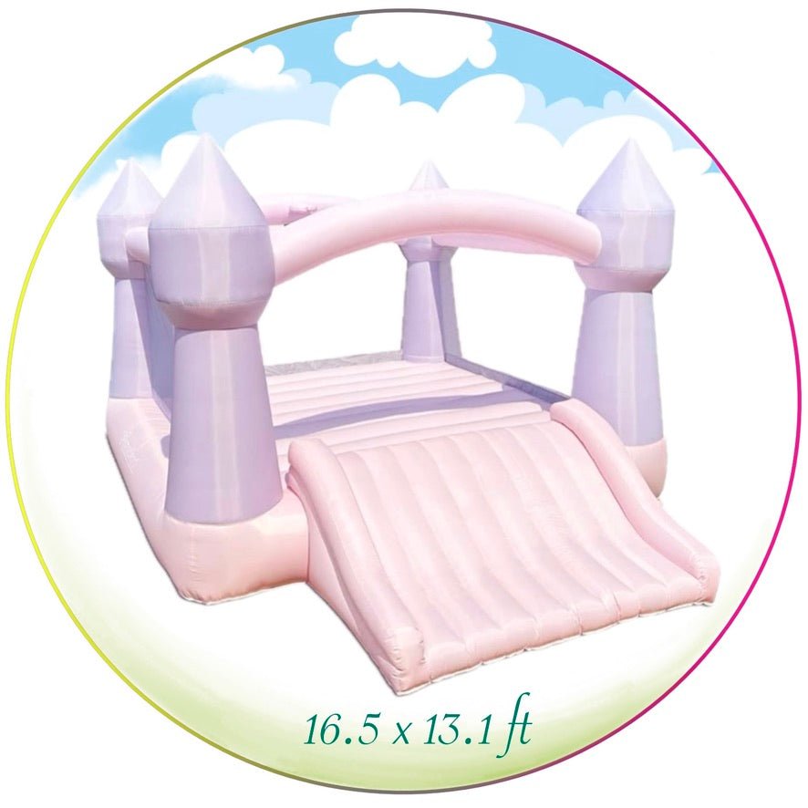 Pink Bounce House with Slide 13x16.5 ft (Up to 10) – Rent in Miami | Macarena Party for kids parties in Miami | My Store