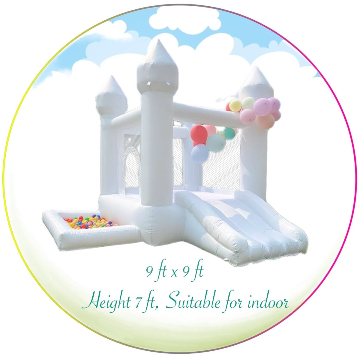 Elegant White Bounce House Rental 9x9ft - Miami Kids Parties for kids parties in Miami | My Store