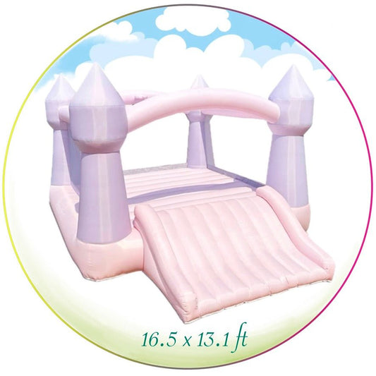 Pink Bounce House with Slide 13x16.5 ft (Up to 10) – Rent in Miami | Macarena Party for kids parties in Miami | My Store