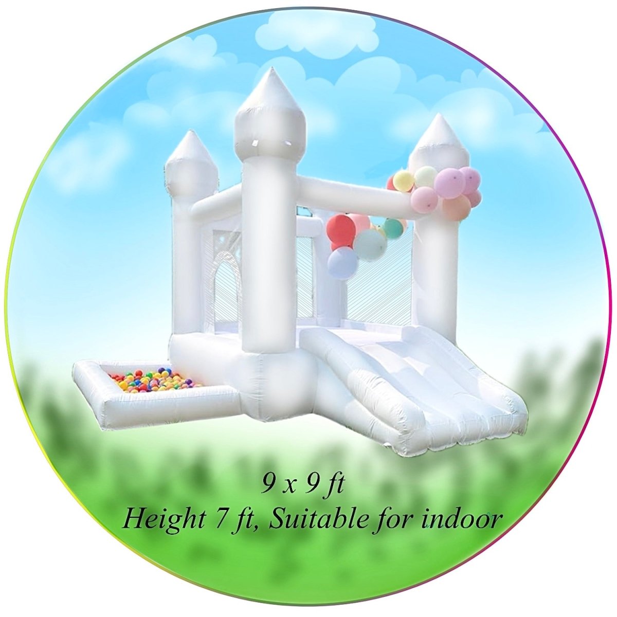 Elegant White Bounce House Rental 9x9ft - Miami Kids Parties for kids parties in Miami | Macarena Party