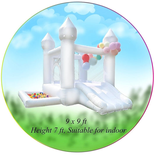 Elegant White Bounce House Rental 9x9ft - Miami Kids Parties for kids parties in Miami | Macarena Party